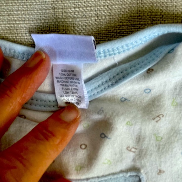 Chick Pea, Blue &  White, Onesie and Pants, Size 0-3 Months - Picture 4 of 7